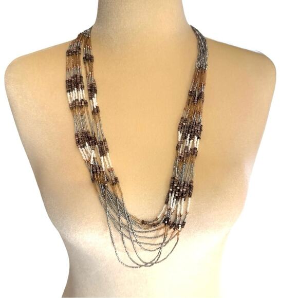 Stella & Dot Mesa Necklace - silver, gold, rose gold, and white - Picture 3 of 7